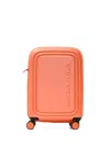 Mandarina Duck Embossed Logo Suitcase In Orange
