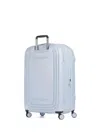 Mandarina Duck Large Logoduck Embossed Luggage In Blue