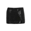 Mandasen Women's Cedar Sequins Low Rise Mini Skirt Black In Black