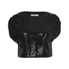 Mandasen Women's Cedar Sequins Top Black In Black