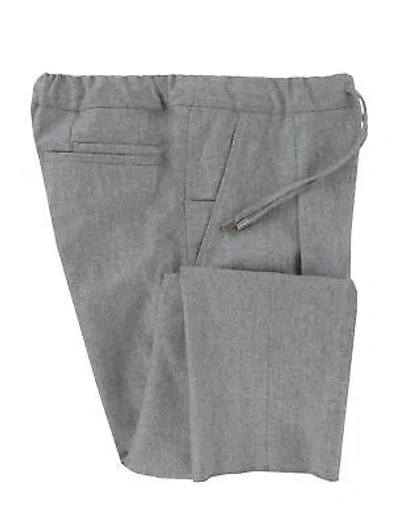 Pre-owned Mandelli $725  Light Gray Solid Wool Pants - Slim - (mm43246)