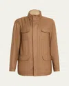 Mandelli Men's Cashmere Field Jacket In Brown