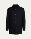 Mandelli Men's Cashmere Jersey Car Coat In Blue
