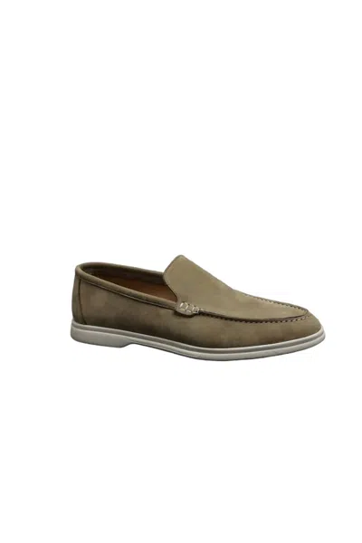 Mandelli Men Yacht Leather Loafers In Tan In Multi