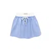 Mandragora Blue Cotton Skirt With Contrasting Fabrics – Goia In Blue