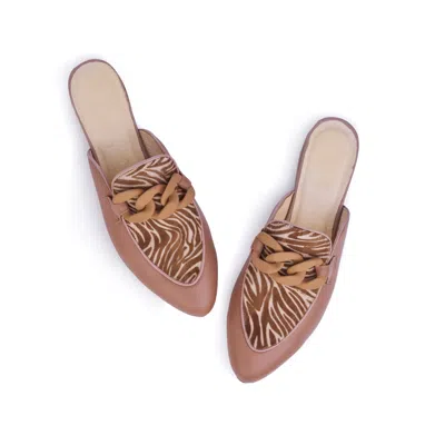 Mandragora Design Women's Norah Caramel Brown & Beige Mules In Beige/brown