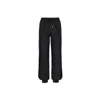 Mandragora Linen High-waisted Black Pants With Side Slits -alladyn In Black