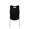 MANDRAGORA WOMEN'S ADJUSTABLE STRAP BLACK  CROP TOP MADE OF VISCOSE – IVY