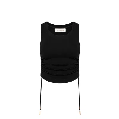Mandragora Women's Adjustable Strap Black  Crop Top Made Of Viscose – Ivy