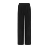 Mandragora Women's Black Linen And Viscose High-waisted Pants With Flowing, Wide Legs -ora In Black