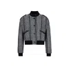 Mandragora Women's Blue / Black Ira Wool Bomber Jacket In Navy Patterns In Blue/black