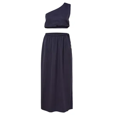 Mandragora Women's Blue Two-piece Set Navy Milo Dress