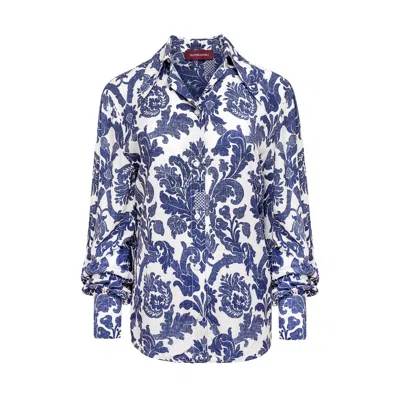 Mandragora Women's Blue / White Daya Blue White Blouse In Multi
