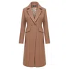 Mandragora Women's Brown Carmel Classic Wool Coat In Brown
