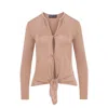 MANDRAGORA WOMEN'S BROWN / NEUTRALS VISCOSE CAPPUCCINO TOP WITH WOVEN OPENINGS  - PARFO