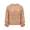 Mandragora Women's Brown / Neutrals Wool And Baby Alpaca Sweater In Caramel Colour With Logo - Vero In Brown