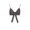 Mandragora Women's Capri Grey Linen Tie-front Top In Grey