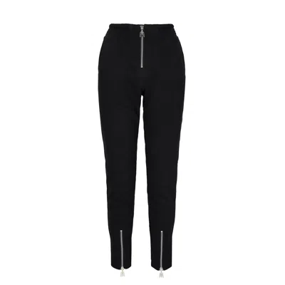 Mandragora Women's Cotton High-waisted Sweatpants With A Zip In Black Colour