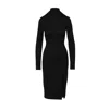 Mandragora Women's Elegant Fitted Viscose Knee-length Dress – Laurell Black In Black