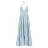 Mandragora Women's Green Linen-viscose Maxi Sage-colored Dress In Green