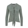 Mandragora Women's Green Khaki Viscose Top With Woven Openings - Parfo In Green