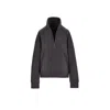 Mandragora Women's Grey Cotton Oversized Sweatshirt With A Long Zip-up Stand-up Collar In Iron Colour In Grey