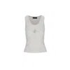 Mandragora Women's Grey Ribbed Cotton Melange Tank Top Caro In Grey