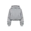 Mandragora Women's Grey Cotton Sweatshirt With Jacquard Detailing - Lantre In Grey
