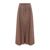 Mandragora Women's Brown Long Wool Skirt With A Slit - Marie In Brown
