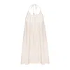 Mandragora Women's Neutrals Beige Summer Dress With Open Back In Viscose And Linen– Sola