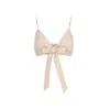 Mandragora Women's Neutrals Capri Beige Linen Tie-front Top In Beige