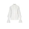 Mandragora Women's Neutrals Ecru Cotton Shirt With Decorative Cuffs – Carmen In Beige
