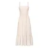 Mandragora Women's Neutrals Strappy Beige Dress With Flounce In Viscose And Linen – Meg