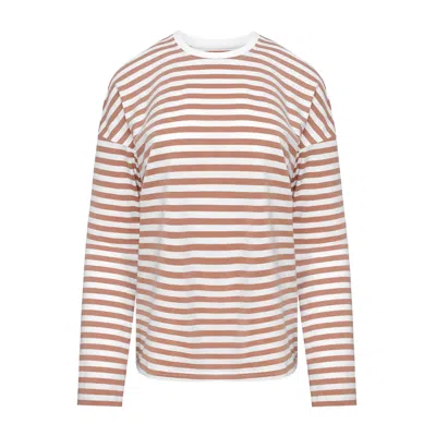 Mandragora Women's Neutrals / White Classic Oversized Cotton Blouse With Beige Stripes