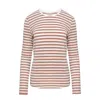 Mandragora Women's Neutrals / White Cotton Fitted Blouse With Beige Stripes In White