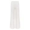 Mandragora Women's Neutrals / White Ecru Knit Pants With A Straight Leg And High Waist Made Of Viscose – Ivy