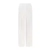 Mandragora Women's Neutrals / White Ecru Linen And Viscose High-waisted Pants With Flowing, Wide Legs -ora