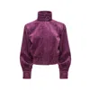 Mandragora Women's Pink Corduroy Bomber Jacket Barro Raspberry In Pink