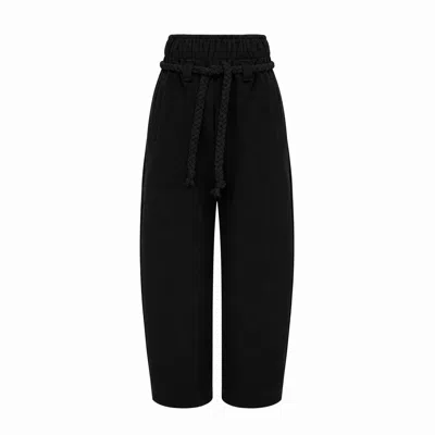 Mandragora Women's Relaxed Cotton Sweatpants Sento Black
