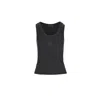 Mandragora Women's Ribbed Cotton Dark Grey Melange Tank Top Caro In Grey