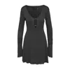 Mandragora Women's Viscose Dress With Neckline And Decorative Details – Chloe Grey In Grey