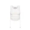 Mandragora Women's White Adjustable Strap Ecru Crop Top Made Of Viscose – Ivy