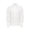 Mandragora Women's White Cotton Ecru Shirt With Embroidered Sleeves – Madden