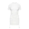 Mandragora Women's White / Neutrals Ecru Fitted Dress With Adjustable Length In Viscose – Carlo