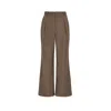 Mandragora Women's Woolen Trousers With Straight Legs And Pleats In Brown – Klaro In Brown