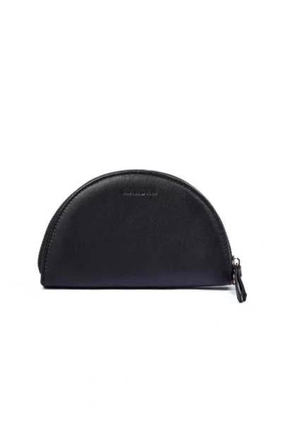Mandrn Leather Halfmoon Wallet In Black