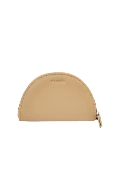 Mandrn Leather Halfmoon Wallet In Nude