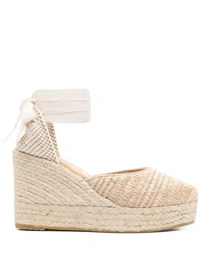 Manebi 100mm Lace-up Espadrilles In Neutrals