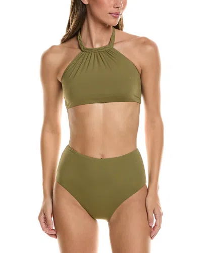Manebi 2pc Braided Halter Neck Bikini Set In Green