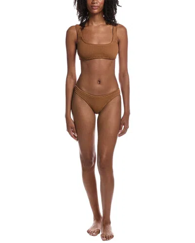 Manebi 2pc Bralette Bikini Set In Brown